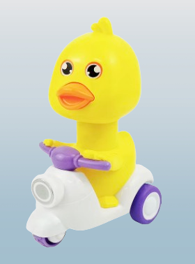 Cartoon Duck Pull-Back Scooter Toy – Colorful Mini Duck Rider for Kids