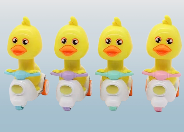 Cartoon Duck Pull-Back Scooter Toy – Colorful Mini Duck Rider for Kids