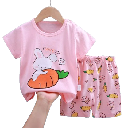 Girls' 2PC T-Shirt & Shorts Set Rainbow / 3-24 Months