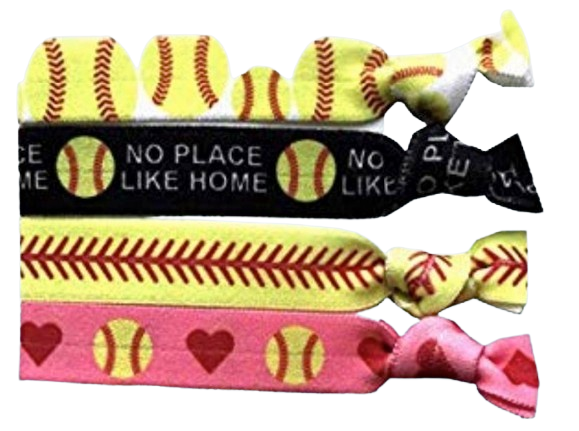 (2-Packs) 4PC Softball Hair Ties