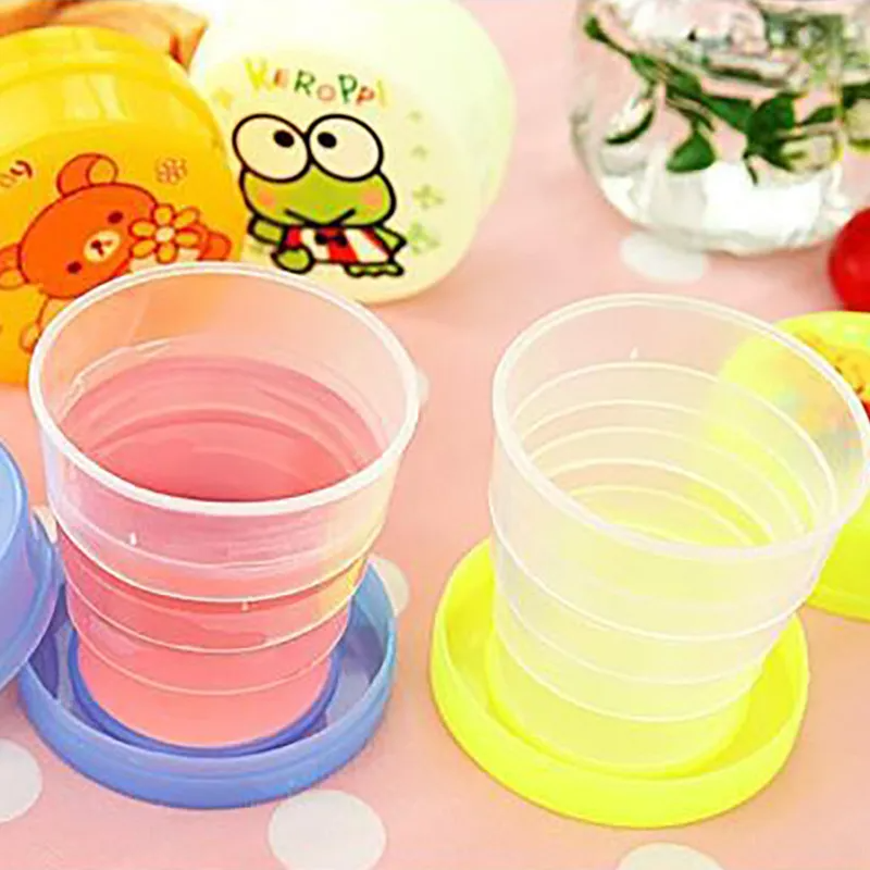 Outdoor Portable Creative Folding Water Cup with Cute Cartoon Case