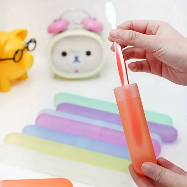 Portable Dust-proof Toothbrush Holder – Compact Travel Case in Vibrant Colors