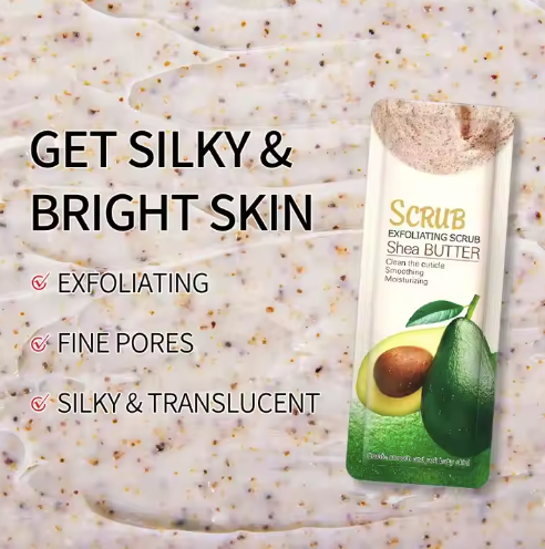 Fenyi Skin Scrub Mini Sachet – 3g (Shea Butter, Honey Peach, or Milk Flavor) - 2 Packs