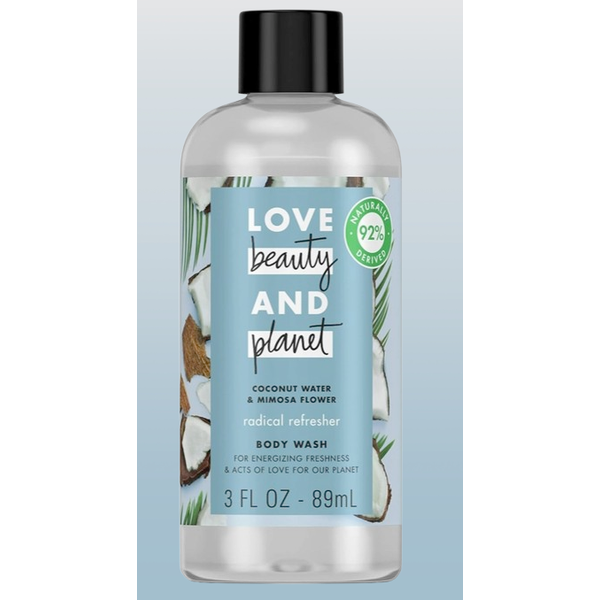 Love Beauty and Planet Radical Refresher Body Wash – Coconut Water & Mimosa Flower, 3 oz