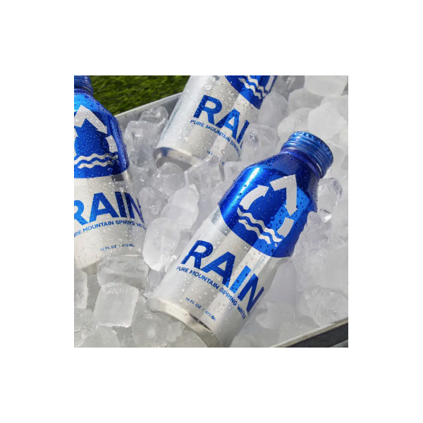 2-Pack Rain 16oz Aluminum Bottled Spring Water