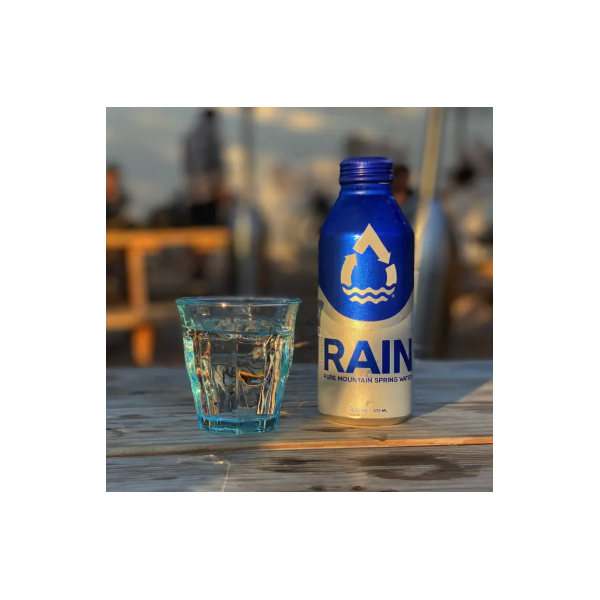2-Pack Rain 16oz Aluminum Bottled Spring Water