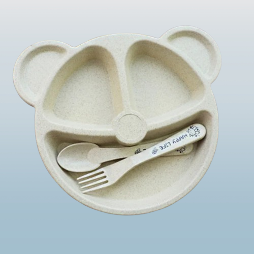 Bear-Shaped Tableware Set ā Sectioned Plate with Spoon & Fork