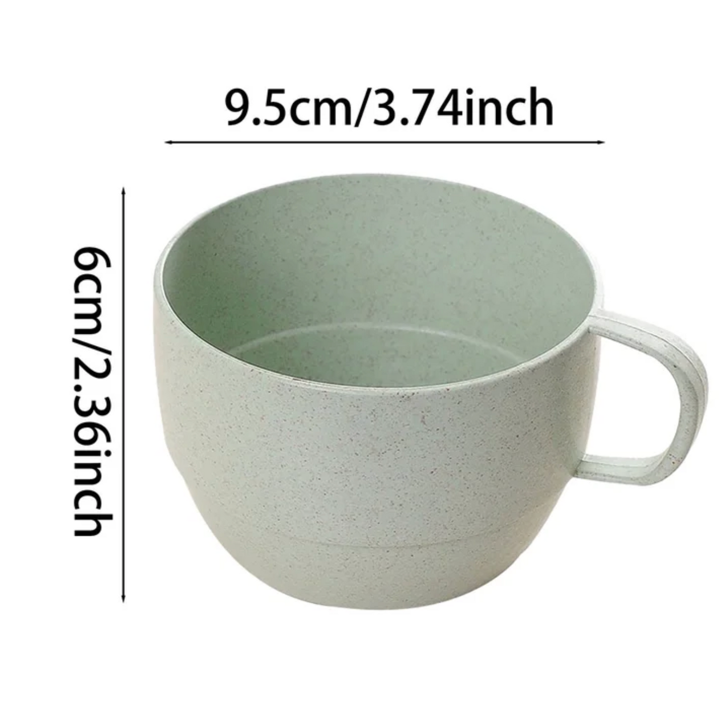 4-Pack Wheat Straw Plastic Cup with Handle