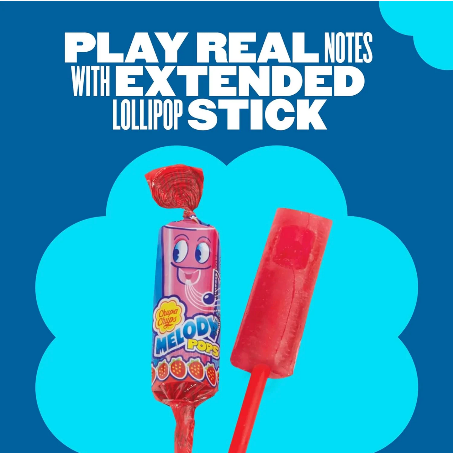 Chupa Chups Melody Pops Whistle Lollipops 3 Flavors 10-Pack