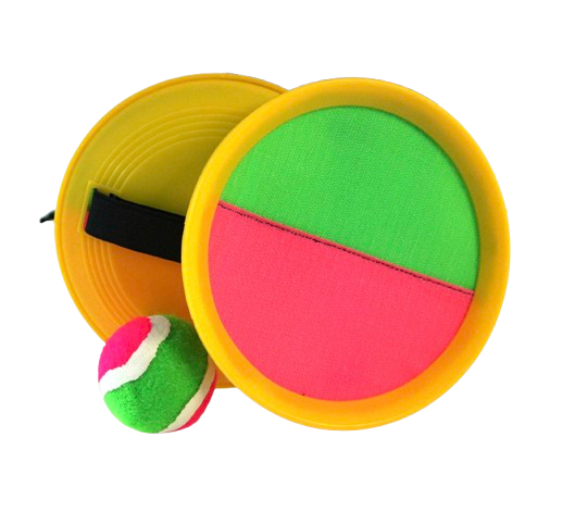 Velcro Catch Ball Paddle Game Set – 2 Paddles & 1 Ball, Adjustable Straps