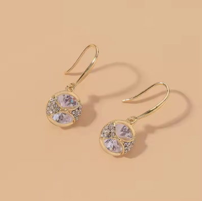 Elegant Spider Web Gold-Plated Crystal Drop Earrings