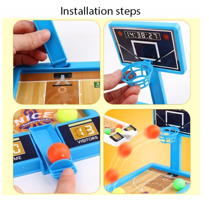 2-Pack Basketball Game Toys, Tabletop Basketball Shooting Game for Kids and Adults