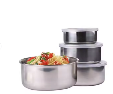 5-Piece Stainless Steel Airtight Food Storage Container Set