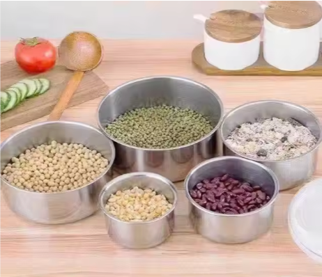 5-Piece Stainless Steel Airtight Food Storage Container Set
