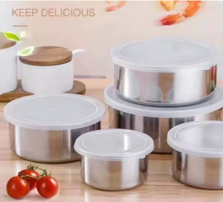 5-Piece Stainless Steel Airtight Food Storage Container Set