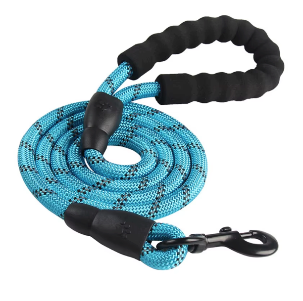 Reflective Braided Nylon Dog Leash with Padded Handle