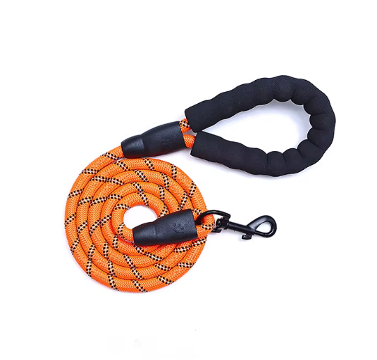 Reflective Braided Nylon Dog Leash with Padded Handle