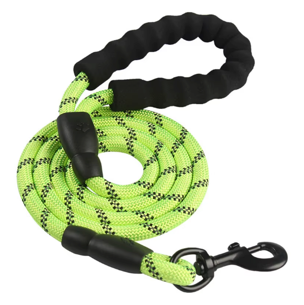 Reflective Braided Nylon Dog Leash with Padded Handle