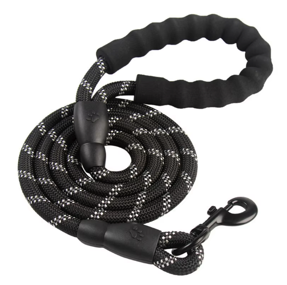 Reflective Braided Nylon Dog Leash with Padded Handle