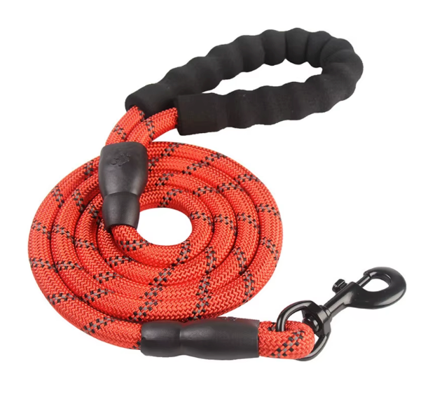 Reflective Braided Nylon Dog Leash with Padded Handle