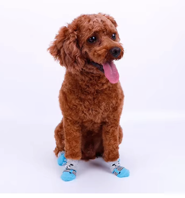 Cute Cartoon Non-Slip Pet Socks for Dogs and Cats – 4 Pcs Set