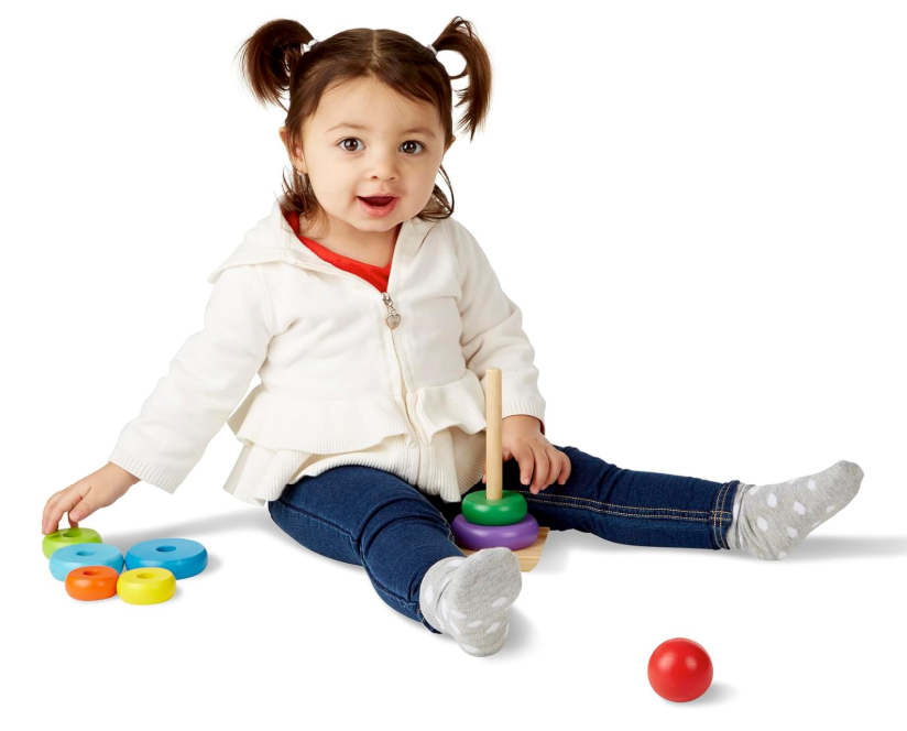 Wooden Stacking Ring Toy – Educational Colorful Baby Stacker for Early Learning