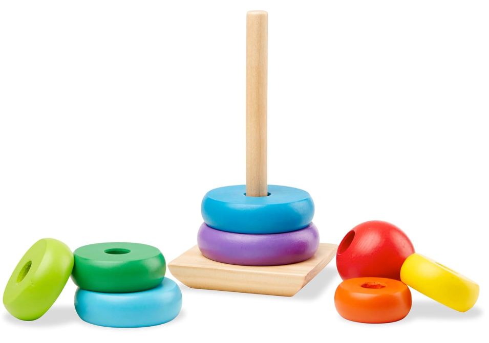 Wooden Stacking Ring Toy – Educational Colorful Baby Stacker for Early Learning