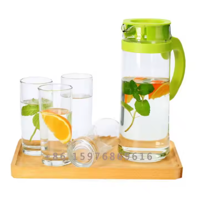 5-Piece Household Glass Water Pitcher & Tumbler Set