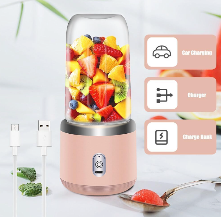 400ml Mini Electric Portable Juicer – USB Rechargeable Travel Blender