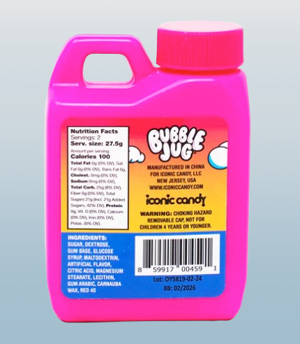 Bubble Jug Tropical Fruit Bubble Gum 1.94oz