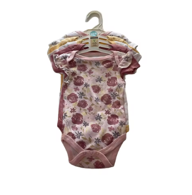 Baby Cotton Floral, Butterfly Romper Set, Solid, Print, 3-6 Month, 6-9 Month, 5-Piece