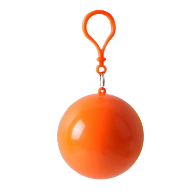 Portable Disposable Emergency Rain Poncho with Keychain Ball Case