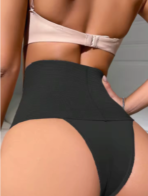 High-Waist Tummy Control Thong – Seamless Breathable Shapewear for Women