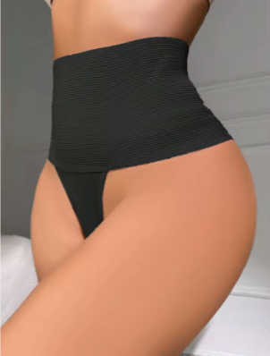 High-Waist Tummy Control Thong – Seamless Breathable Shapewear for Women