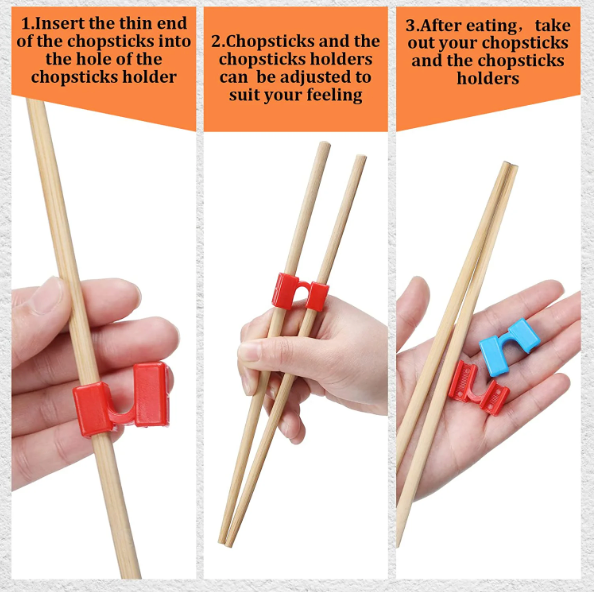 Chopstick Learning Clips – Beginner Training Aid & Non-Slip Grip (Assorted Colors)