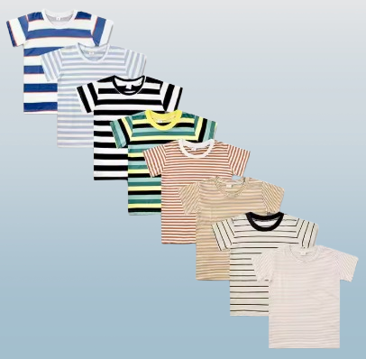 Children’s Cotton Stripe T-Shirt, Multiple Colors, SIZE 2T-5T