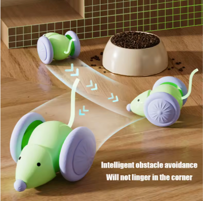 Smart Interactive Cat Toy with Auto-Dodge & Rechargeable Motion Sensor – Mouse Design