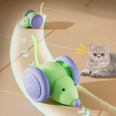 Smart Interactive Cat Toy with Auto-Dodge & Rechargeable Motion Sensor – Mouse Design