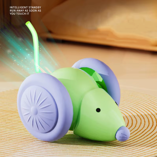 Smart Interactive Cat Toy with Auto-Dodge & Rechargeable Motion Sensor – Mouse Design