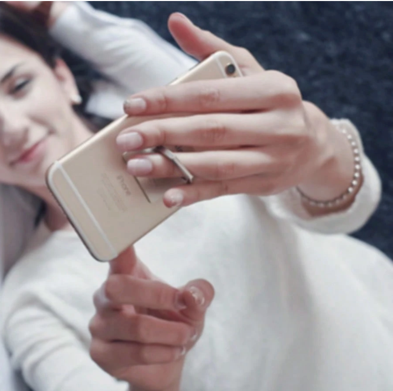 Sleek Square Phone Ring Holder – 360° Rotating Grip & Stand – Adhesive Back, Multi-Color Options