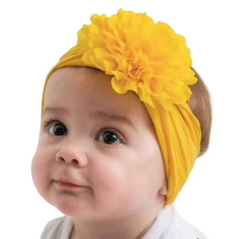 Soft Stretchy Baby Headbands – Floral Turban Hair Wraps for Girls / 0-12 Months