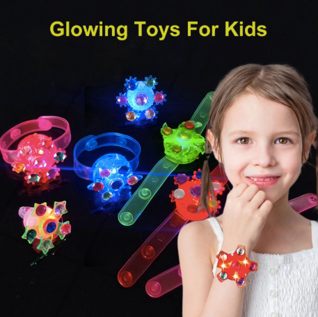 LED Light up Fidget Spinner Bracelets - Glow in The Dark - 2-Pack