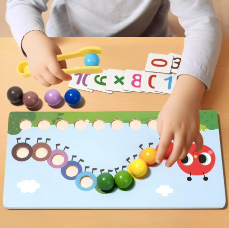 Caterpillar Math Learning Toy – Early Educational Wooden Number Set