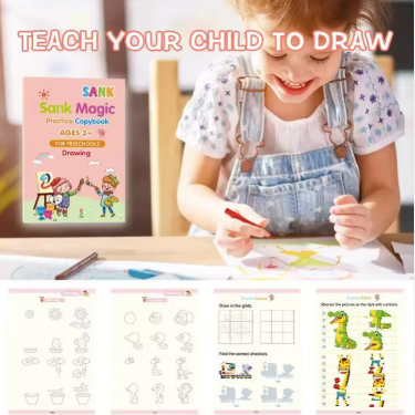 Magic Groove Set Preschool Learning Drawing English Letters Numbers Math 4 Pack