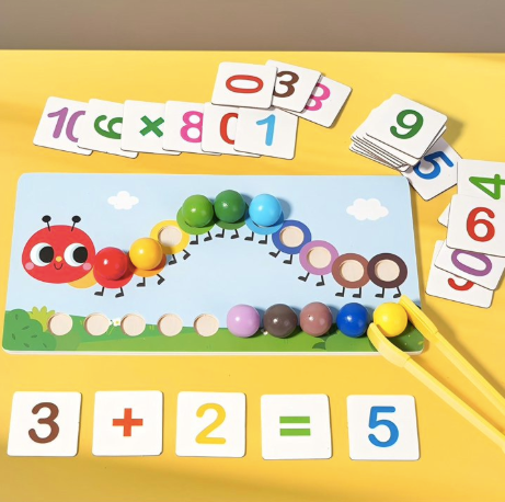 Caterpillar Math Learning Toy – Early Educational Wooden Number Set