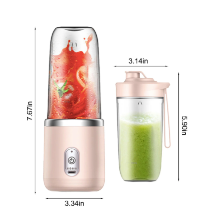 400ml Mini Electric Portable Juicer – USB Rechargeable Travel Blender