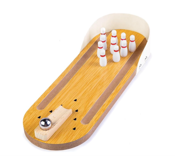 Mini Wooden Bowling Board Game – Fun Tabletop
