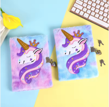Plush Lock Diary Notebook for Girls ā Cute Furry Journal with Lock