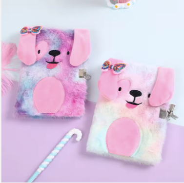 Plush Lock Diary Notebook for Girls ā Cute Furry Journal with Lock