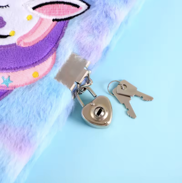 Plush Lock Diary Notebook for Girls ā Cute Furry Journal with Lock